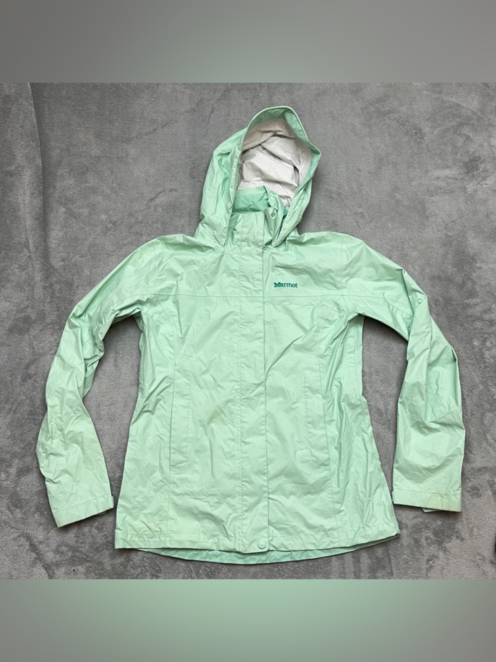 Marmot Jacket Womens Small Green PreCip Eco Rain Vented Hiking Gorpcore